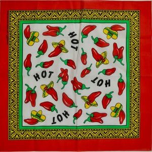 Hot Chili Peppers USA Multicolor Cotton Blend Square Scarf Biker Bandana